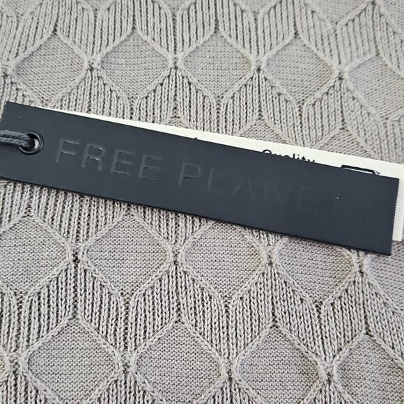 Free Planet Knit Shirt Men's XL Taupe Geometric Pattern Short Sleeve NWT - Picture 3 of 15